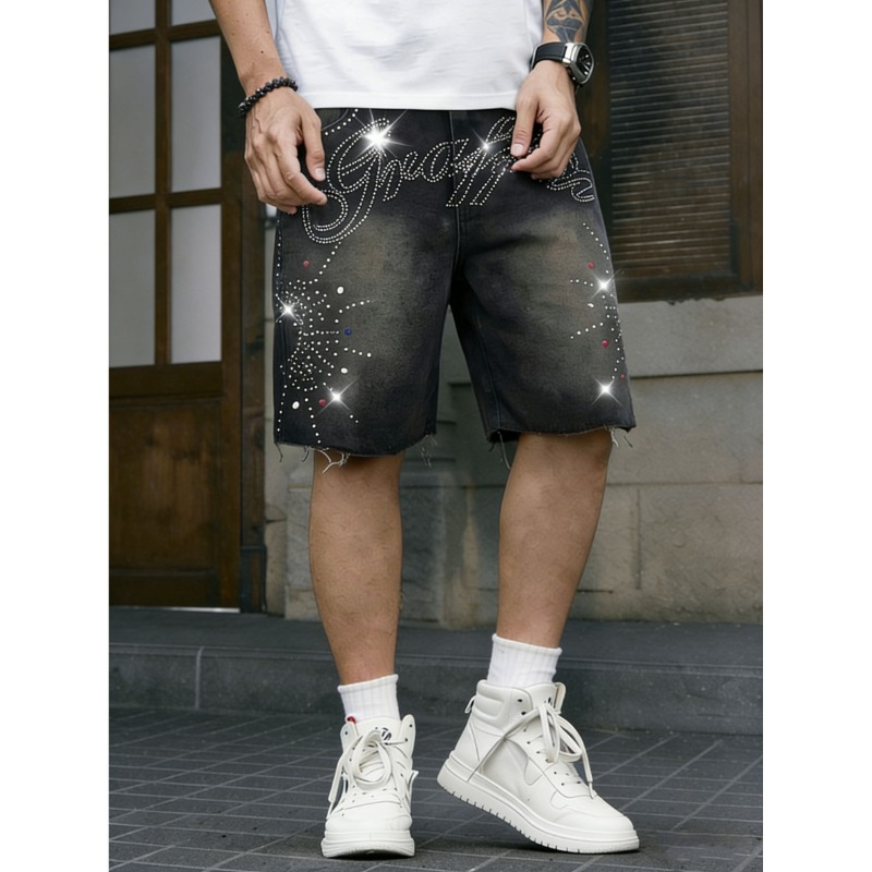 Shorts Denim Frayed - Celana Pendek Denim Pria Gaya Streetwear