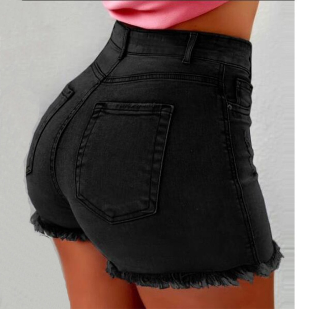 Celana Pendek Denim Wanita Hig - Shorts Denim Frayed ulasan dan harga