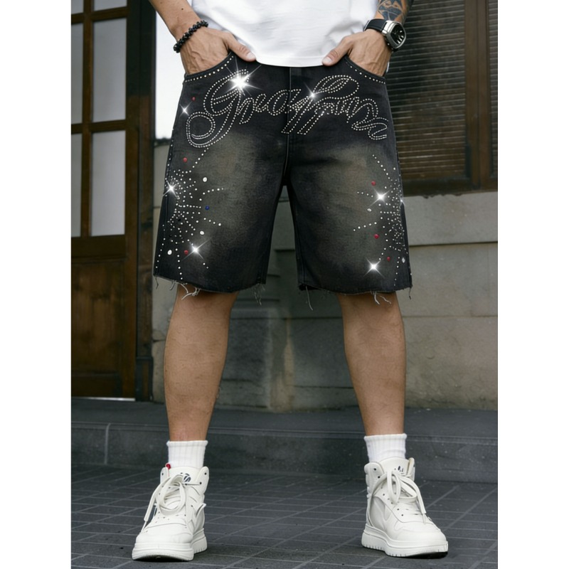 Celana Pendek Denim Pria Gaya  - Shorts Denim Frayed ulasan dan harga