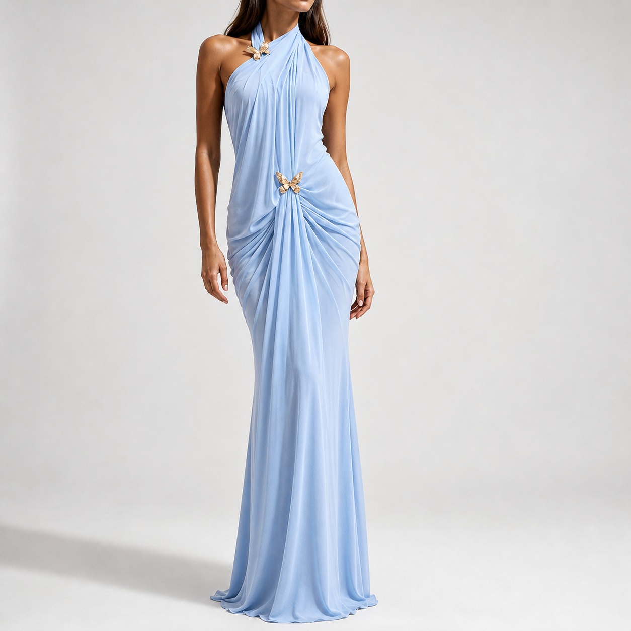 Gaun Maxi Wanita Elegan Tanpa  - Maxi Dress Halter ulasan dan harga