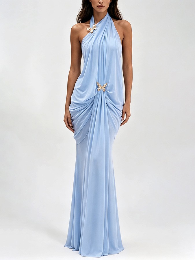 Gaun Maxi Wanita Elegan Tanpa  - Maxi Dress Halter ulasan dan harga