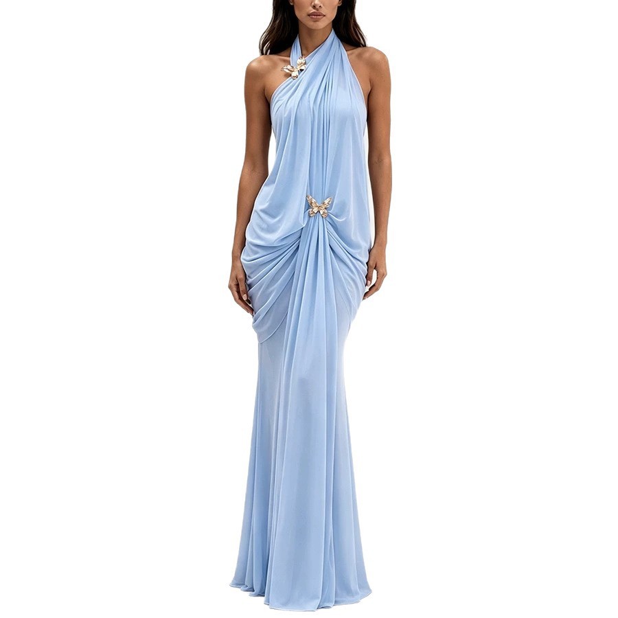 Gaun Maxi Wanita Elegan Tanpa  - Maxi Dress Halter ulasan dan harga