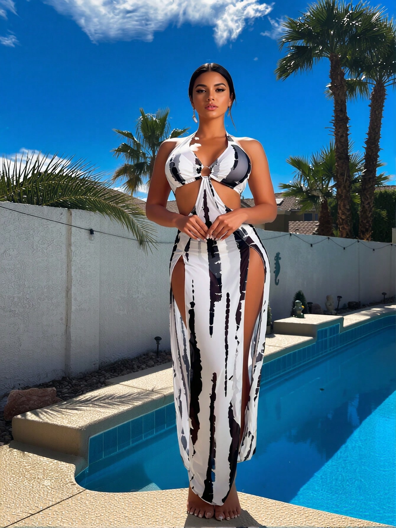 Set Bikini 3 Potong Tie Dye Hi - Maxi Dress Halter ulasan dan harga